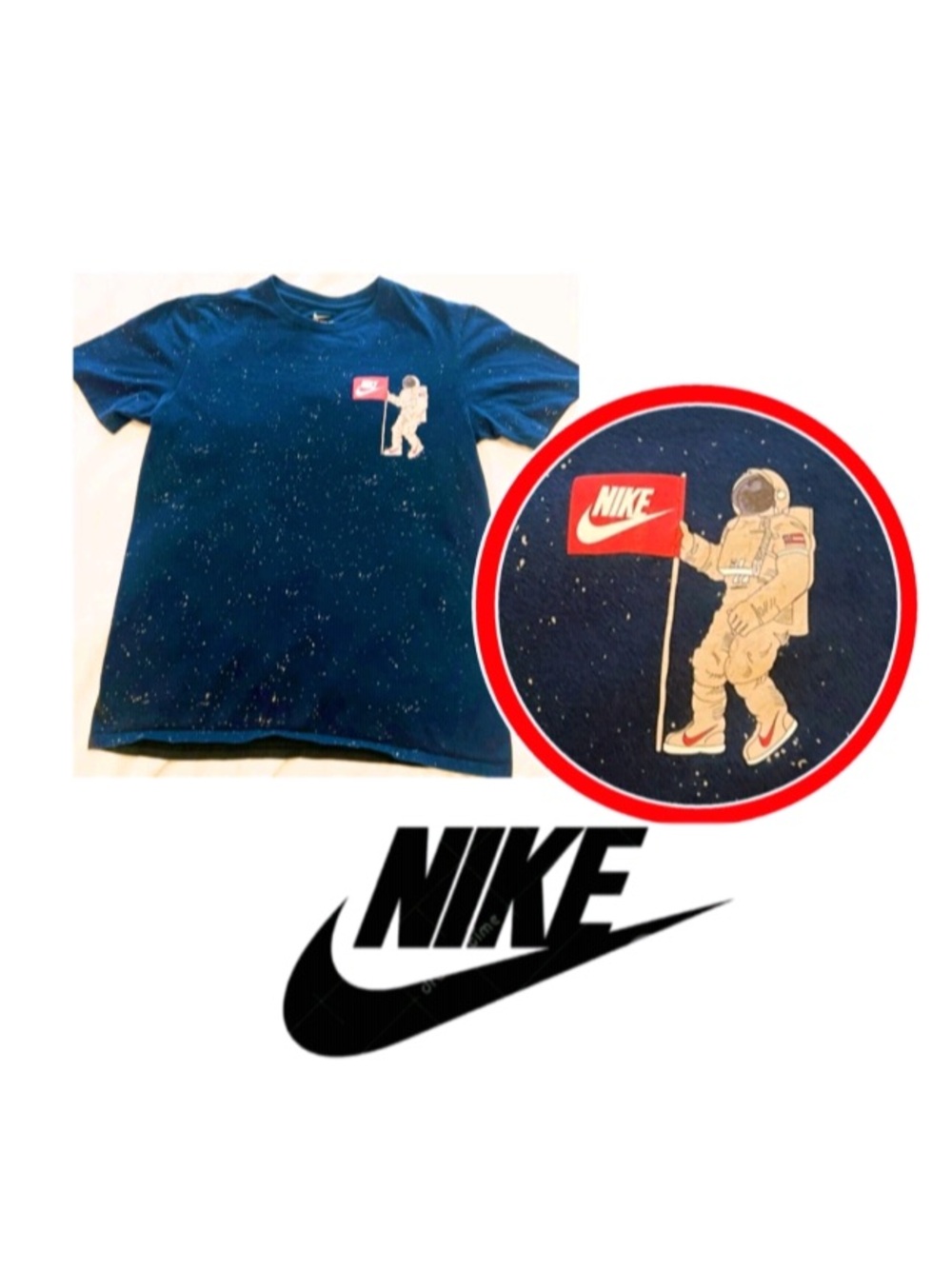 The Nike Tee Spaceman astronaut man on the moon cosmic short sleeve T-shirt